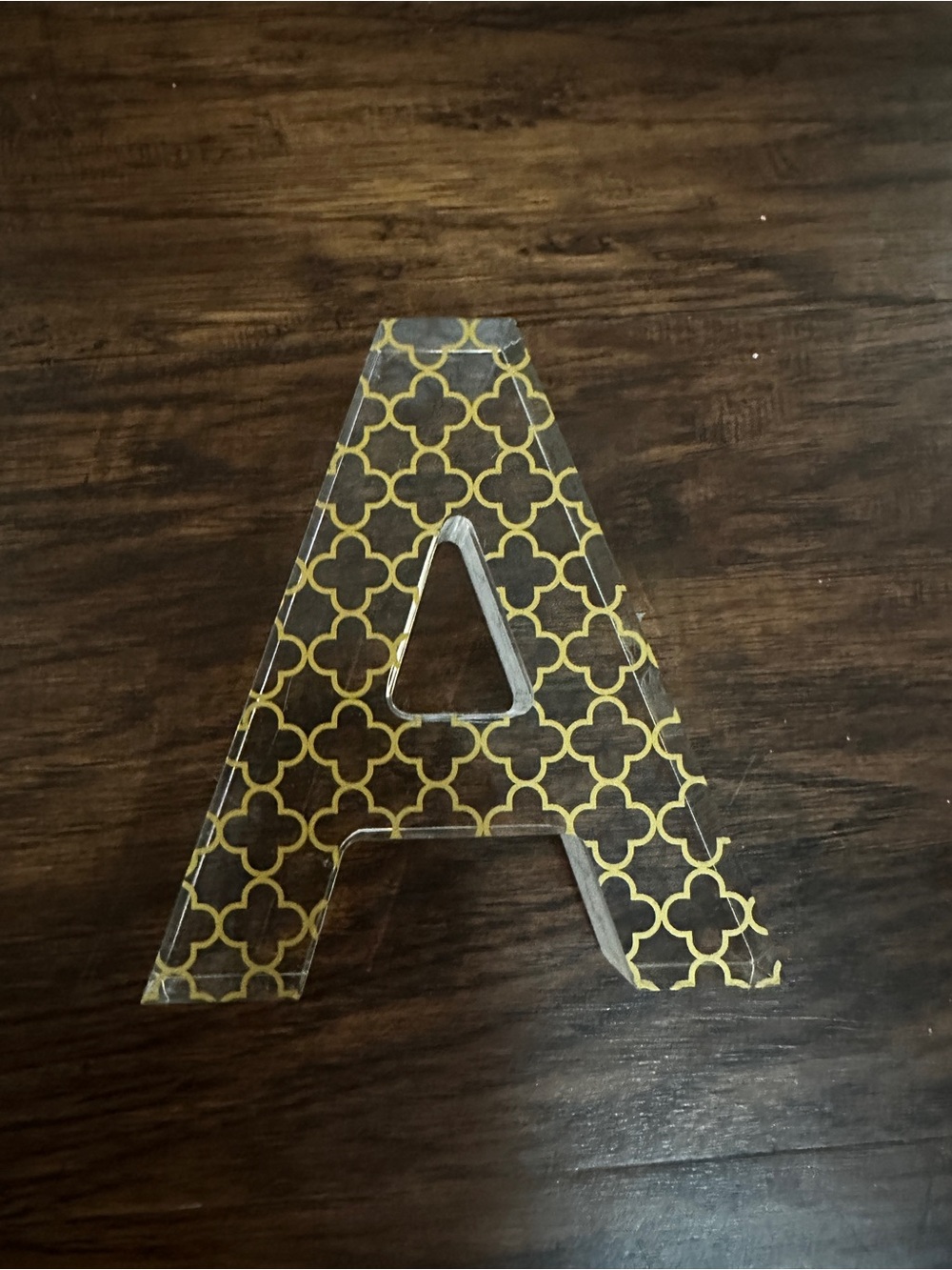 Unk Brown and Gold Patterned Letter A Wall Accent